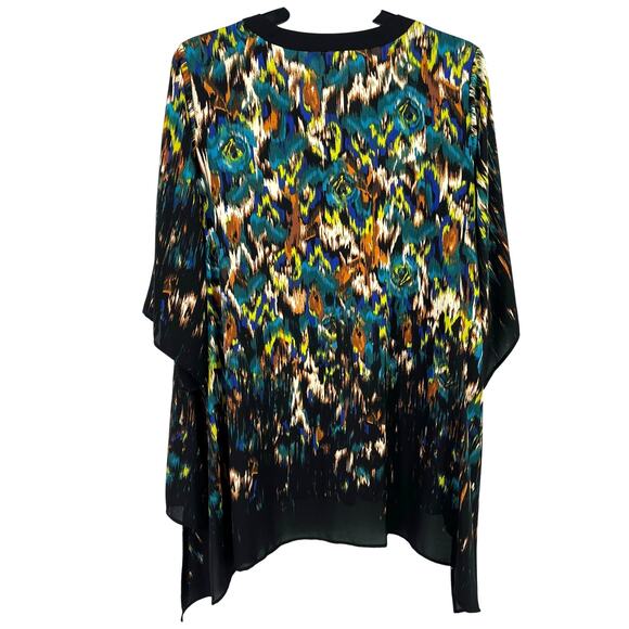 Slim Factor Investments Abstract Ikat Print Asymmetrical Tunic Shirt Plus Sz 2X - Picture 4 of 7